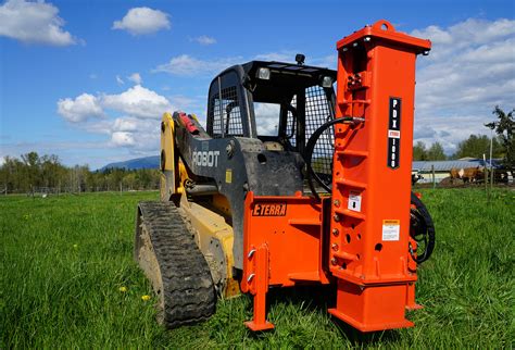 rent skid steer post driver rochester mn|skid steer post attachment.